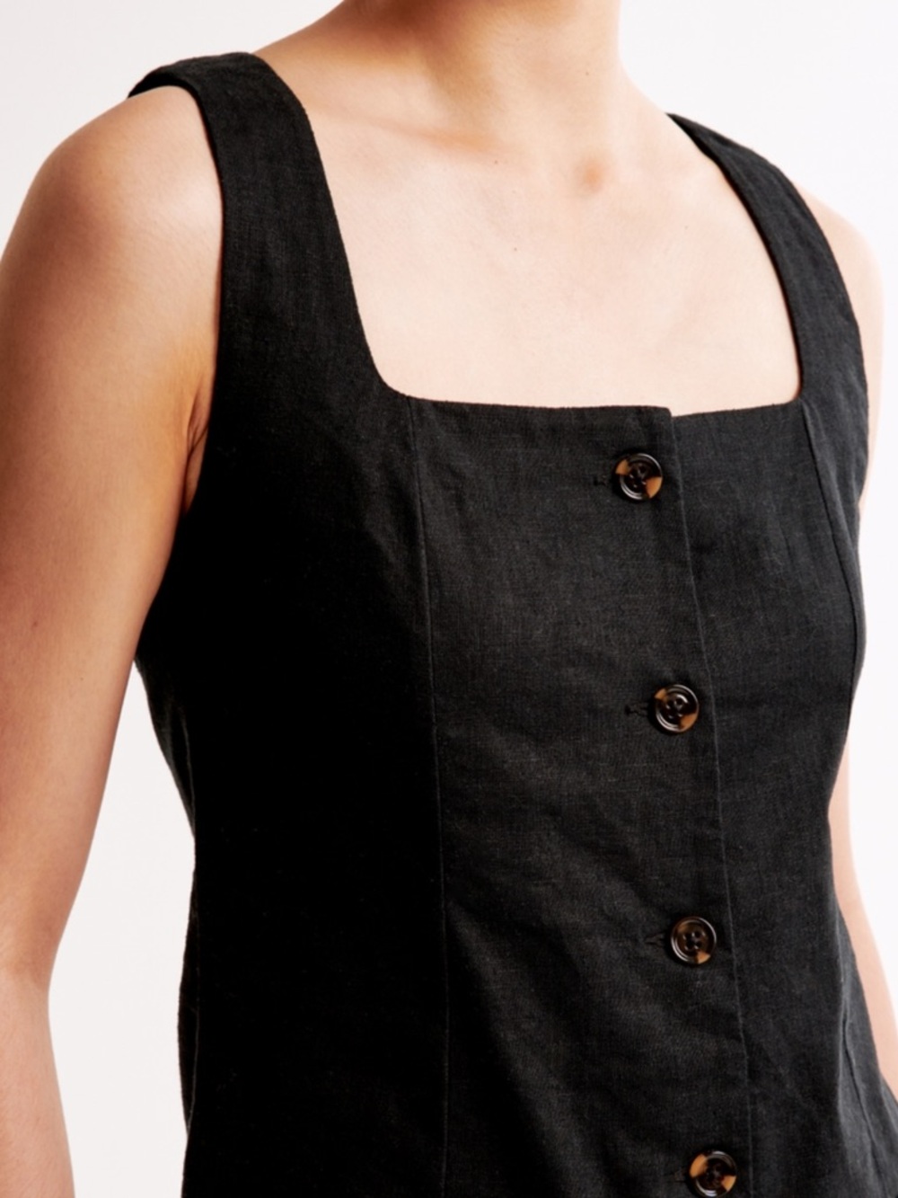 NWT Abercrombie & Fitch Mara Squareneck Linen Blend Vest Mini Dress Size Small - Picture 10 of 10
